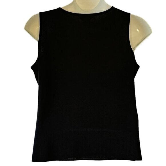 Misook Black Sleeveless Top Pullover has Straight Hem with Side Slits Women's XL - Picture 5 of 7